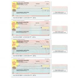 Tropical Escape Personal Single Checks with Matching Labels