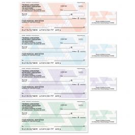 Triangle Print Personal Single Checks with Matching Labels