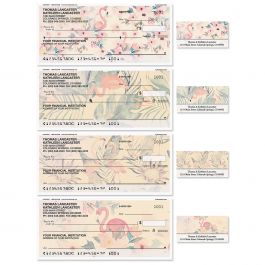 Flamingo Personal Single Checks with Matching Labels