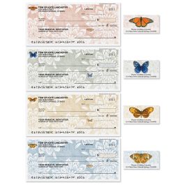 Natural Butterfly Personal Single Checks With Matching Address Labels