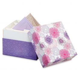 Lavender Blooms Greeting Card Organizer Box
