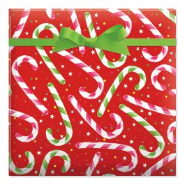 Colorful Candy Cane Jumbo Gift Wrap Roll