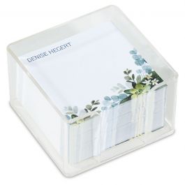 Olive Bloom Custom Notes in a Cube
