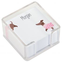 Dachshund Custom Note Sheets in a Cube