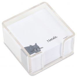 Gray Cat Custom Note Sheets in a Cube