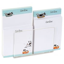 Cat Sketches Custom Notepad Set & Acrylic Holder