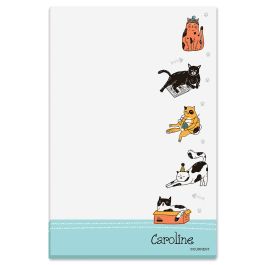Cat Sketches Personalized Notes in a Tray Refill