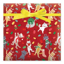 Christmas Kitties Rolled Gift Wrap