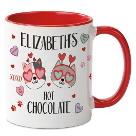 Valentine's Hot Chocolate Personalized Cat Mug