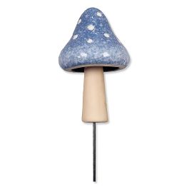 Blue Ceramic Mushroom Stakes