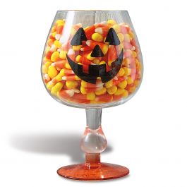 Pumpkin Face Footed Candy Bowl