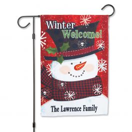 Winter Welcome Personalized Garden Flag