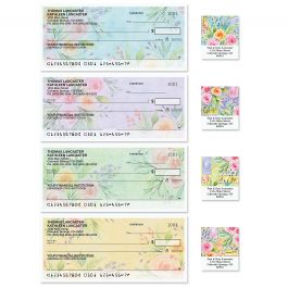 Full Bloom Personal Single Checks With Matching Address Labels