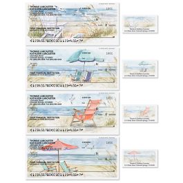 By the Sea Personal Single Checks with Matching Address Labels