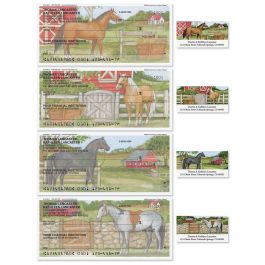 Horse Farm Personal Single Checks With Matching Address Labels