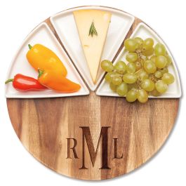 Charcuterie Féte Round Board - Traditional Monogram