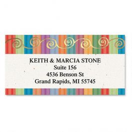 Color Caravan Foil Border Return Address Labels | Colorful Images