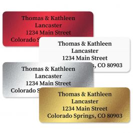 Foil Assortment Return Address Labels  (4 Colors)