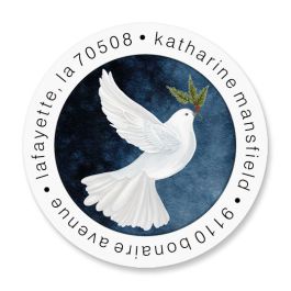 Peace, Love, & Joy Round Return Address Labels