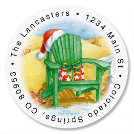 Water's Edge Round Return Address Labels