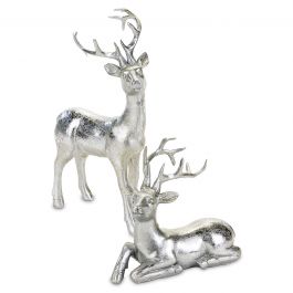 Silver Reindeer Figurines