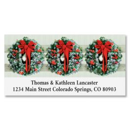 Wreaths In Snow Deluxe Return Address Label