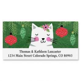 Crazy Cats Christmas Deluxe Return Address Labels