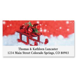 Holiday Sled Deluxe Return Address Labels