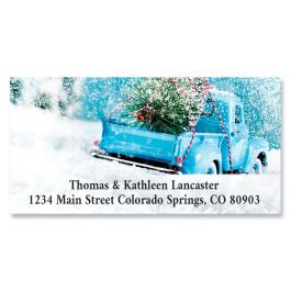 Christmas Tree Truck Deluxe Return Address Labels