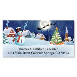 Christmas Night Deluxe Return Address Labels