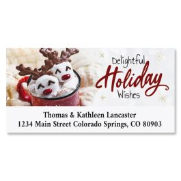 Marshmallow Reindeer Deluxe Return Address Labels