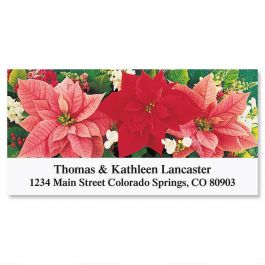 Poinsettia Trio   Deluxe Return Address Labels