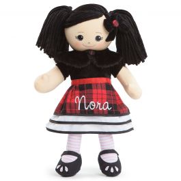 Custom Asian Rag Doll in Plaid Dress