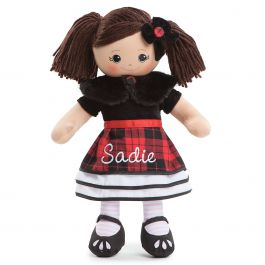 Custom Hispanic Rag Doll in Plaid Dress