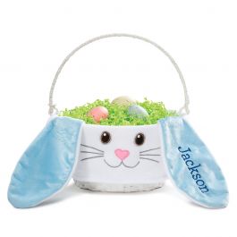 Blue Bunny Face Personalized Easter Basket