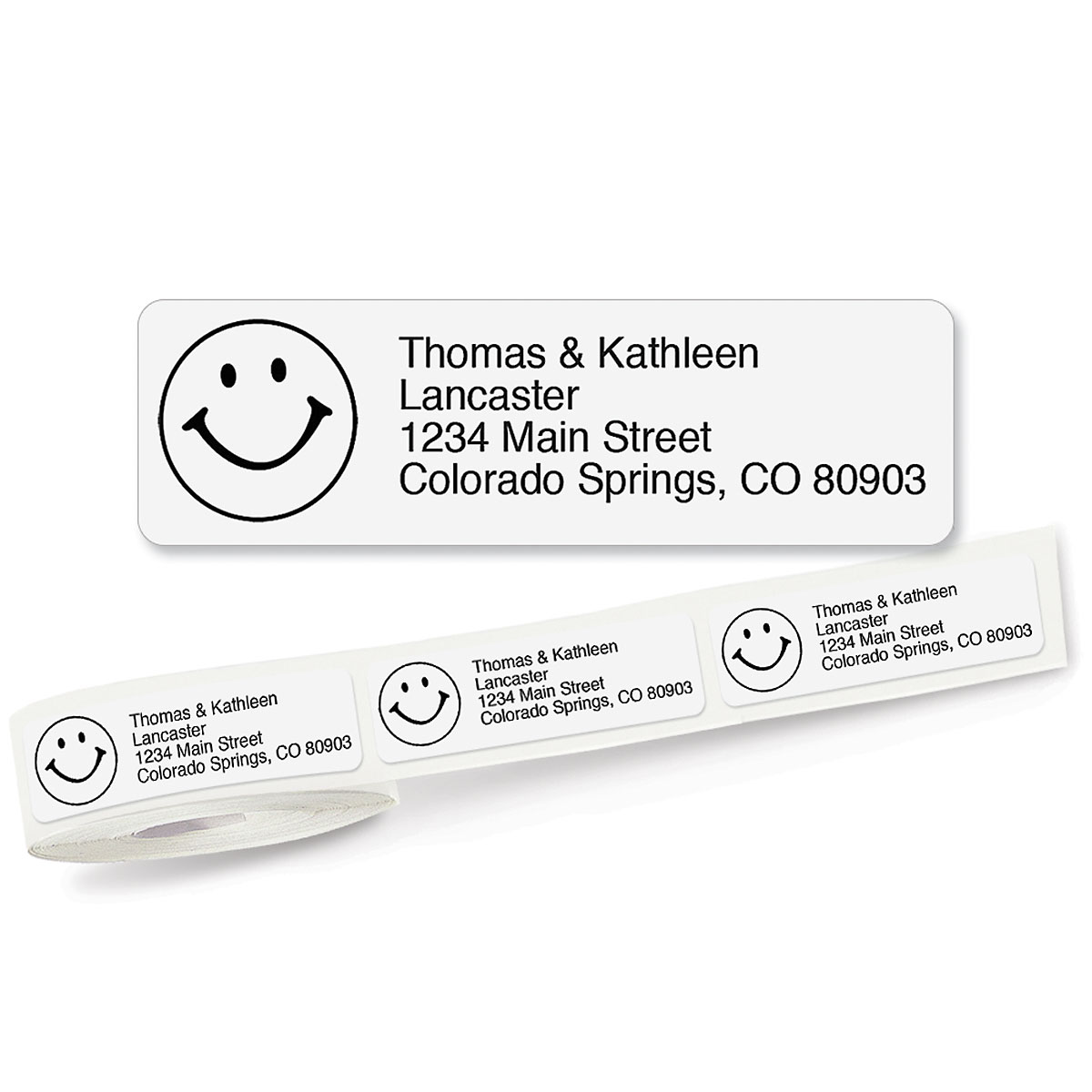 White with Symbol Standard Rolled Return Address Labels | Colorful Images