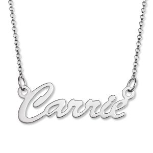 Sterling Silver Custom Script Name Necklace