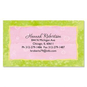 Pink and Green Business Cards