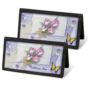 Floral Collage Personal Checkbook Covers
