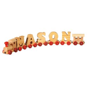 Wooden Engine & Caboose Train Name 