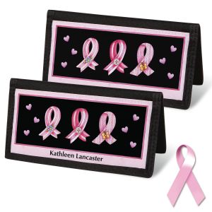 Pink Ribbon Personal Checkbook Covers