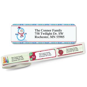 Christmas Rolled Address Labels (5 Designs)