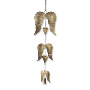 Hanging Angel Wings with Bell Windchime 