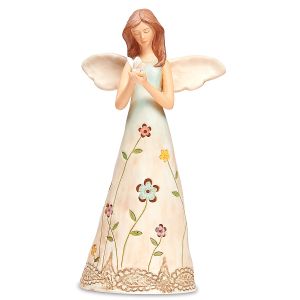 LED Porcelain Angel with Butterfly Figurine