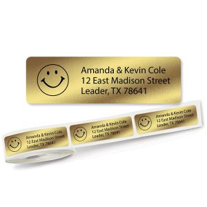 Gold Foil with Symbol Standard Return Rolled Address Labels