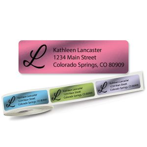 Metallic Rainbow with Initial Standard Rolled Address Labels