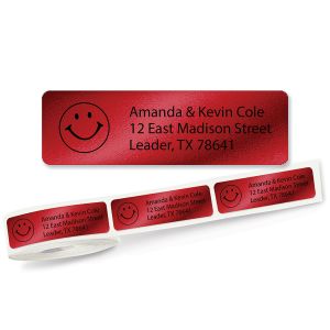 Red Foil with Symbol Rolled Address Label