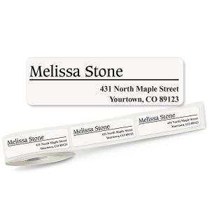 Conventional Off-Center Rolled Address Labels - 3 Colors