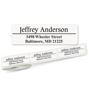 Conventional Front and Center Lined Rolled Address Labels - 3 Colors