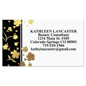 Gold Floral Elegance Foil Business Cards